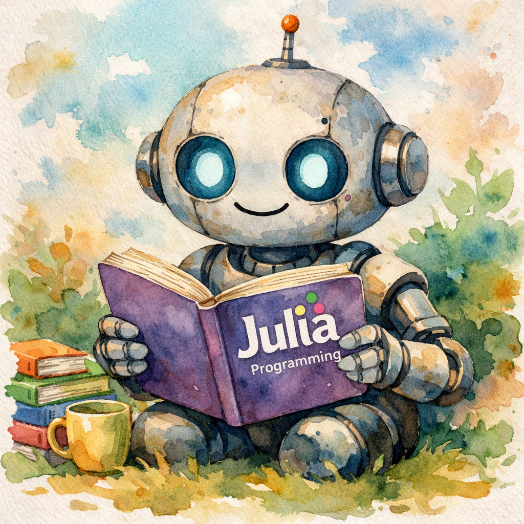 Generated robot reading Julia